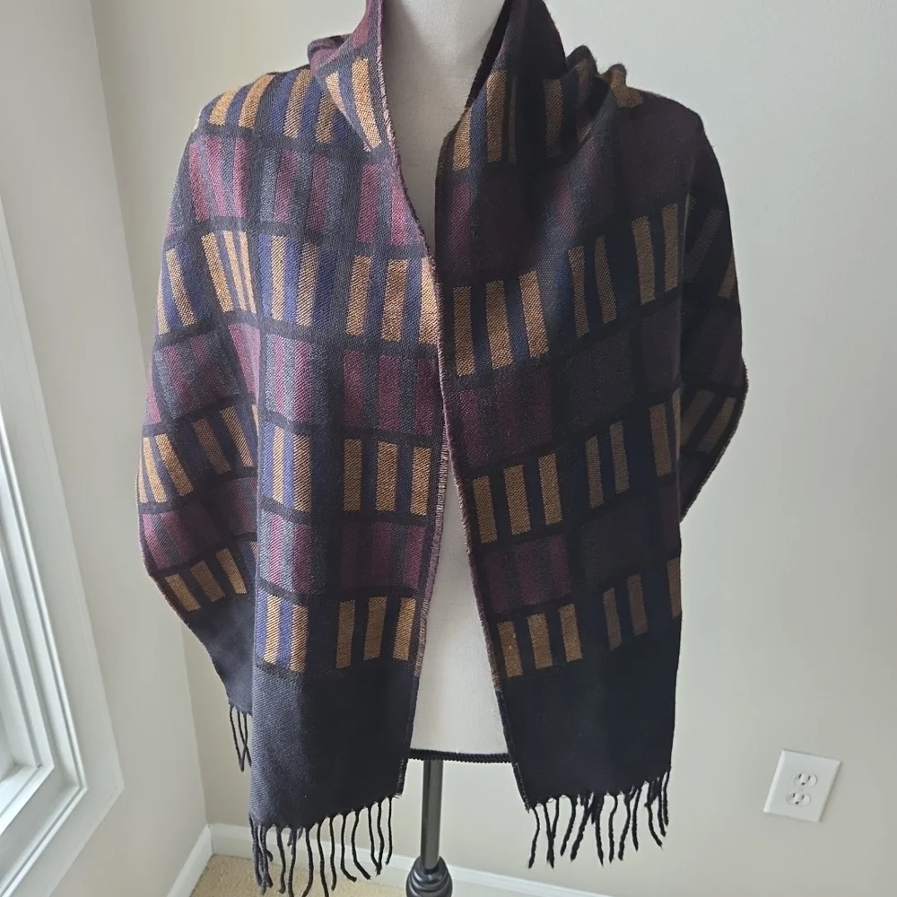 Men's  Merino Wool Fringe Scarf All‎ Over Pattern